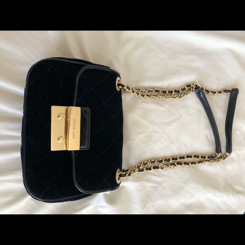 Michael kors velvet handbag